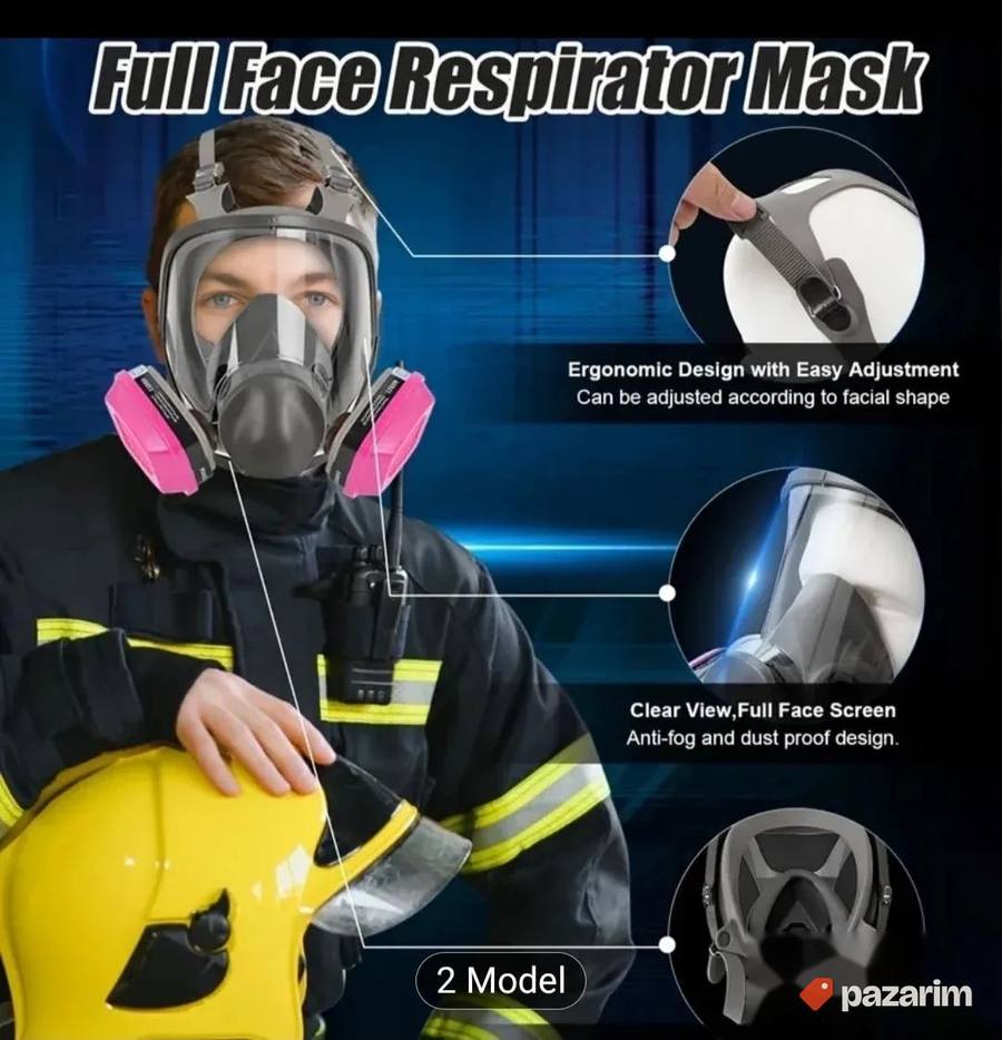 Zastitna maska za lice full face 3m 60923 sa filterima novo 4