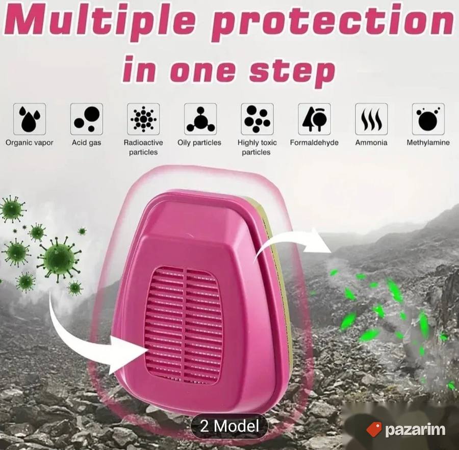Zastitna maska za lice full face 3m 60923 sa filterima novo 6