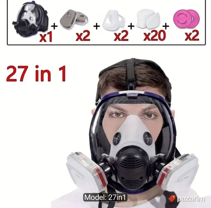 Full Maska za celo lice 3M sa filterima 6001 27u1 novo 2