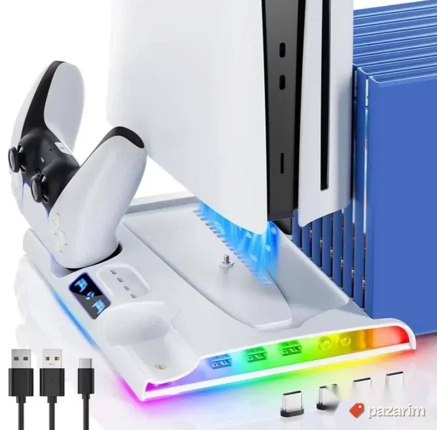 Multifunkcionalno postolje hladnjak dupli punjac za ps5 slim 6