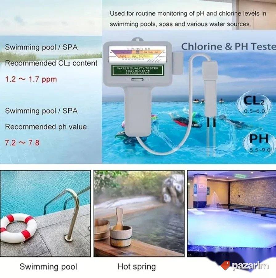 Analogni tester merac ph i hlora u bazenu spa centru 3