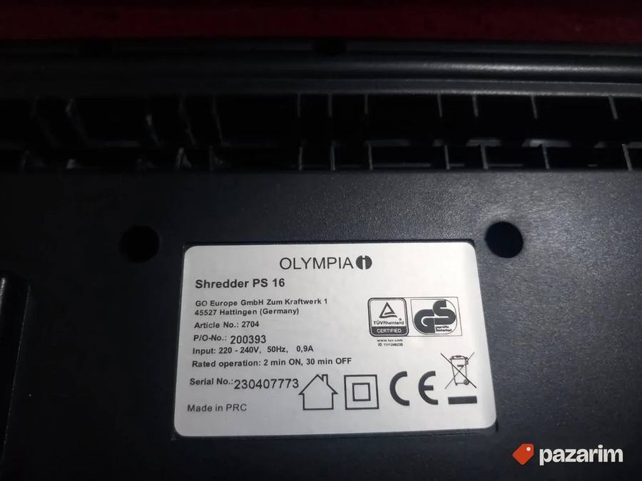 Elektricna SECKALICA za papir Olympia 2