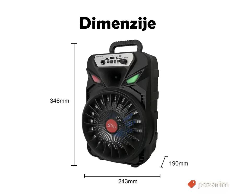 EXTRA Bluetooth Zvučnik 35cm + Mikrofon GRATIS -Mean Machine 2