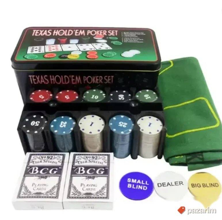 Čipovi za POKER + 2 špila karata i podloga - Texas Holdem 4