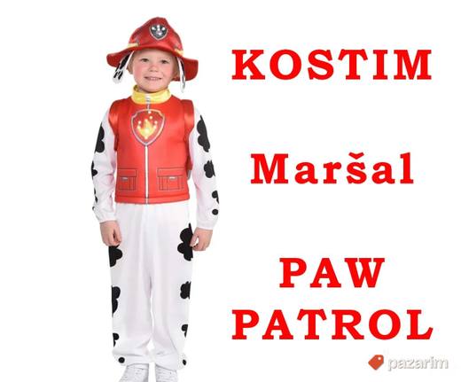 Deciji kostim PAW PATROL - Maršal SET + kapa i rančić
