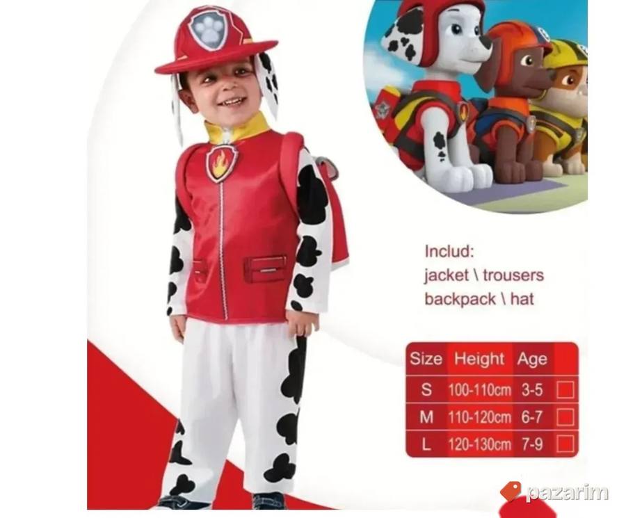 Deciji kostim PAW PATROL - Maršal SET + kapa i rančić 4