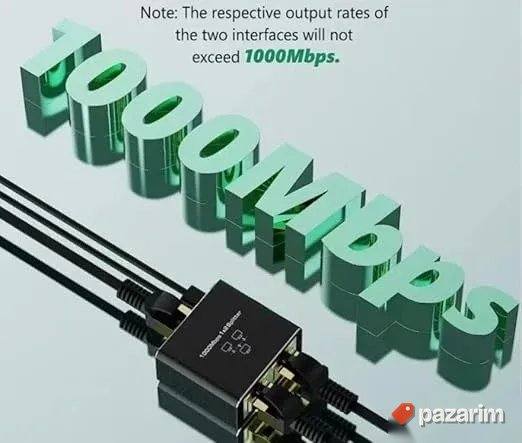 Gigabit Ethernet 1 x 2 Spliter Adapter 1000mbps 3