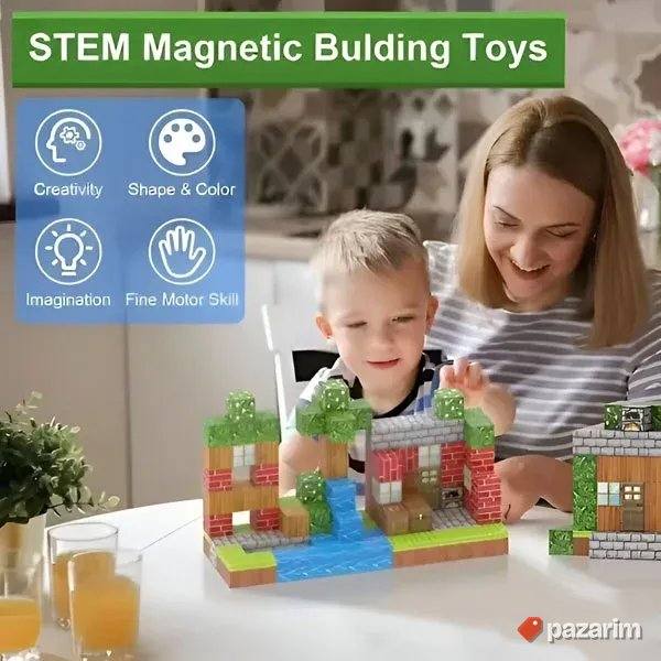 EXTRA Minecraft Magnetne kocke za decu 88 delova majnkraft 4
