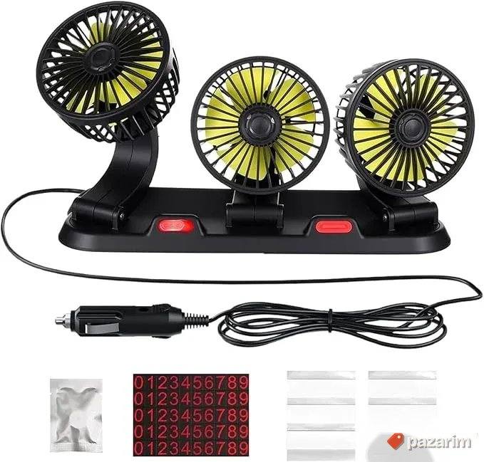 12V - Ventilator sa 3 glave za kola - 12V Ventilator za auto 2