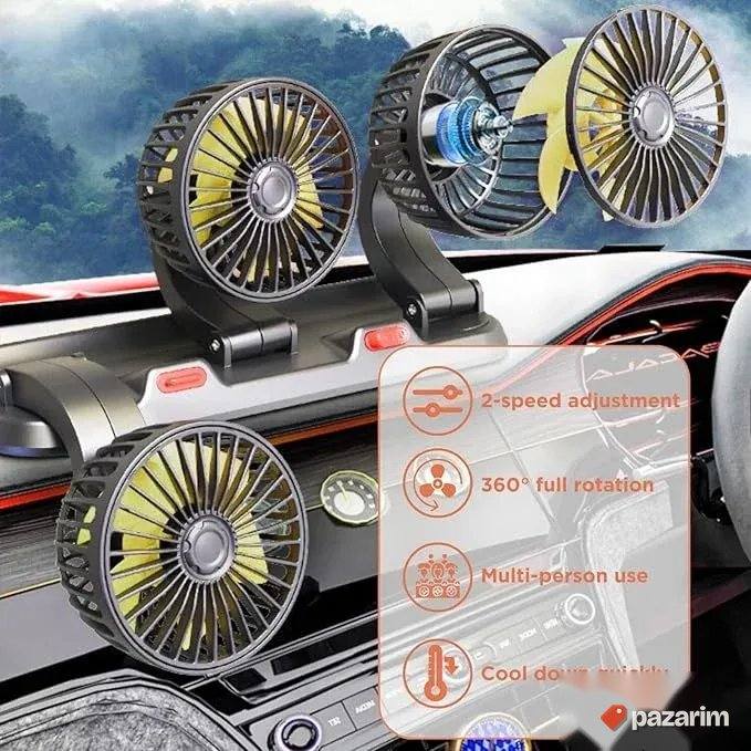 12V - Ventilator sa 3 glave za kola - 12V Ventilator za auto 4