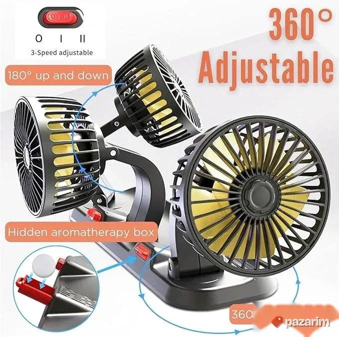 12V - Ventilator sa 3 glave za kola - 12V Ventilator za auto 5