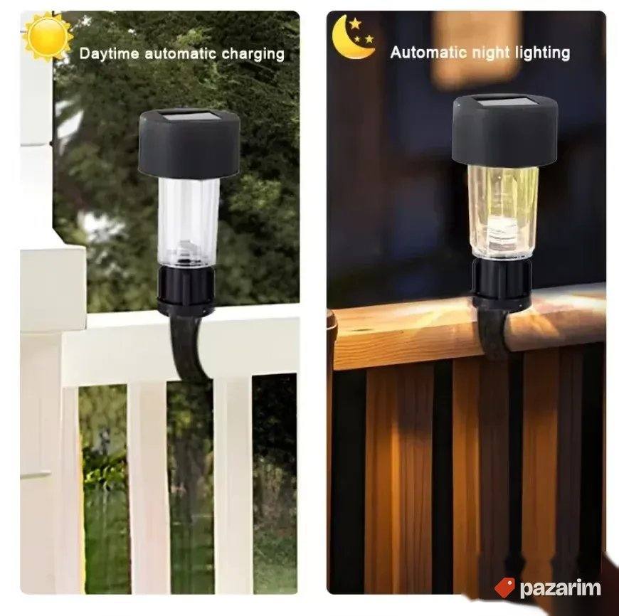 Solarne Lampe za ogradu 8 komada u pakovanju - Belo i Žuto 3