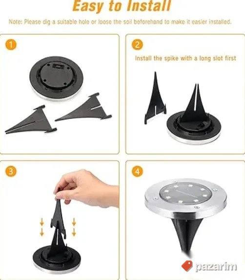 Ubodne Solarne Lampe za staze - 4 KOMADA - za dvorište 6