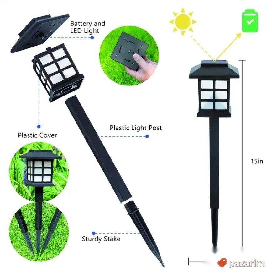 Solarna Baštenska lampa 6 komada - fenjer za dvorište 5