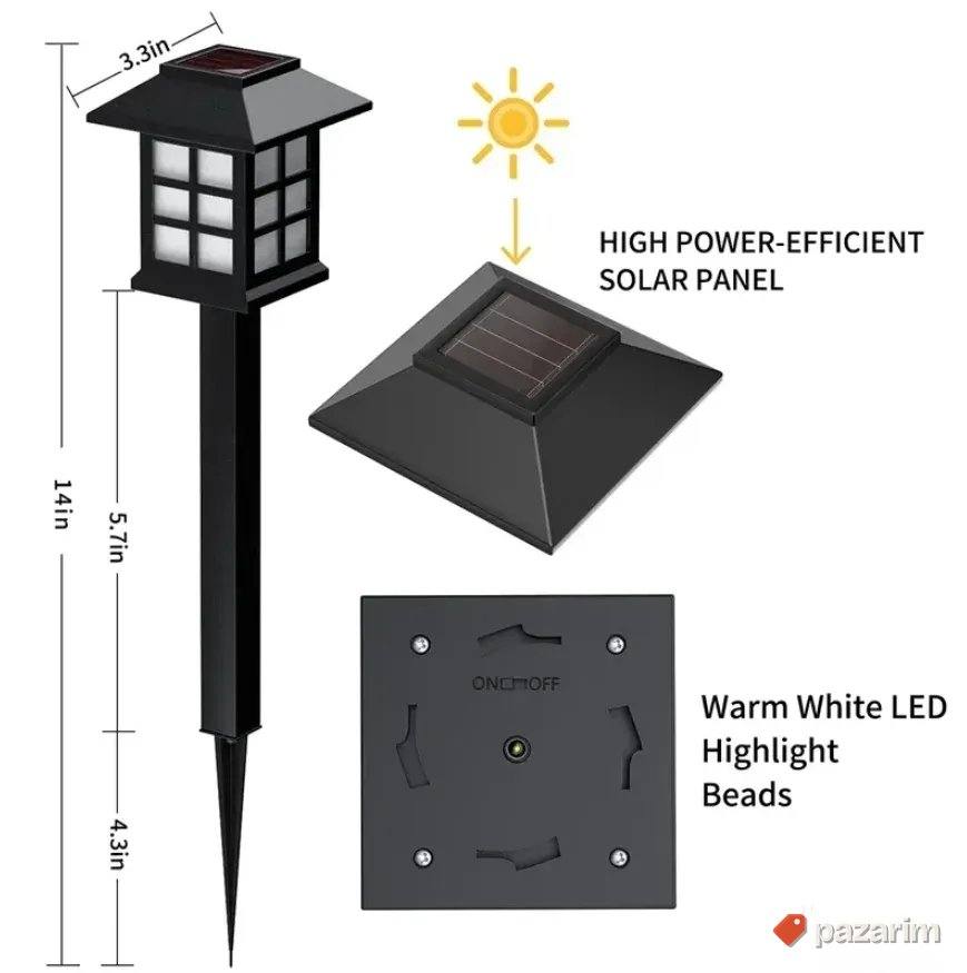 Solarna Baštenska lampa 6 komada - fenjer za dvorište 7