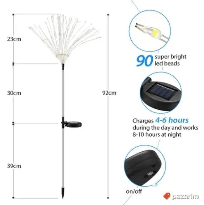 Solarno LED Drvo Baštenska Svetla - 2 KOMADA - belo i žuto 4