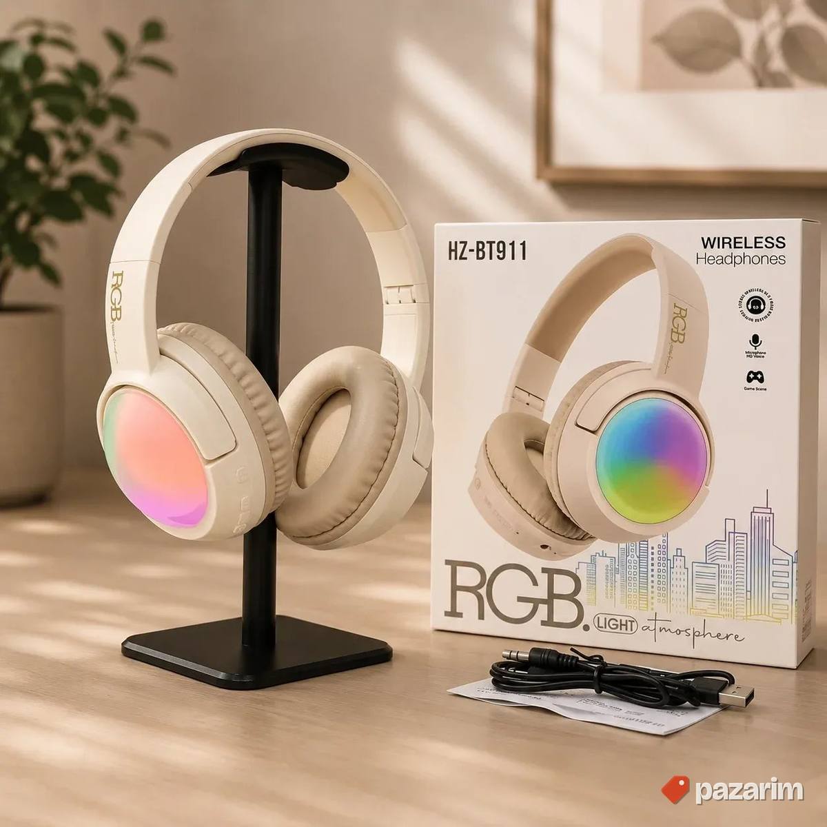 Bluetooth RGB headphones - HZ 911 - bezicne slusalice 1