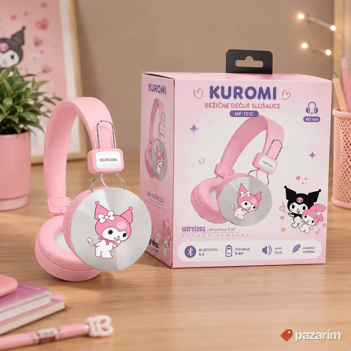 EXTRA - Decije bluetooth Bezicne Slusalice - Kuromi 1