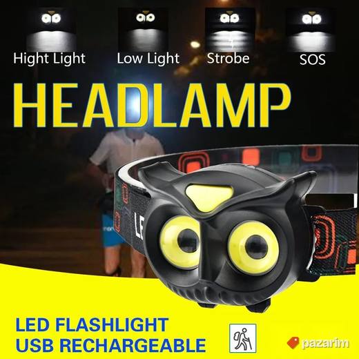 Čeona LED Lampa sa trakom za glavu Sova - lampa za čelo