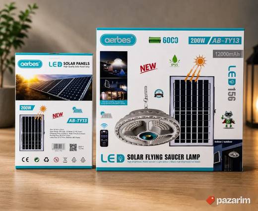 NOVO! 200W-400W Solarni LED Luster - zasebni panel - kabl 5m