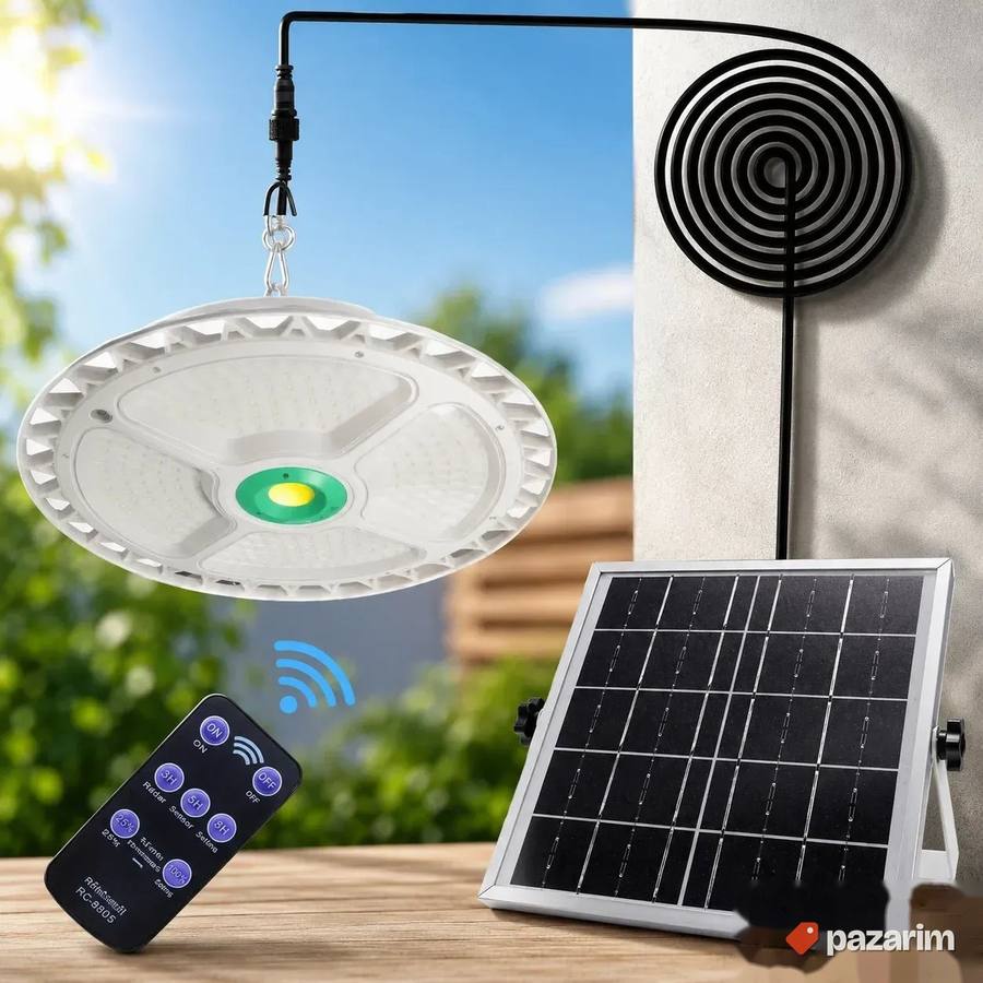 NOVO! 200W-400W Solarni LED Luster - zasebni panel - kabl 5m 2