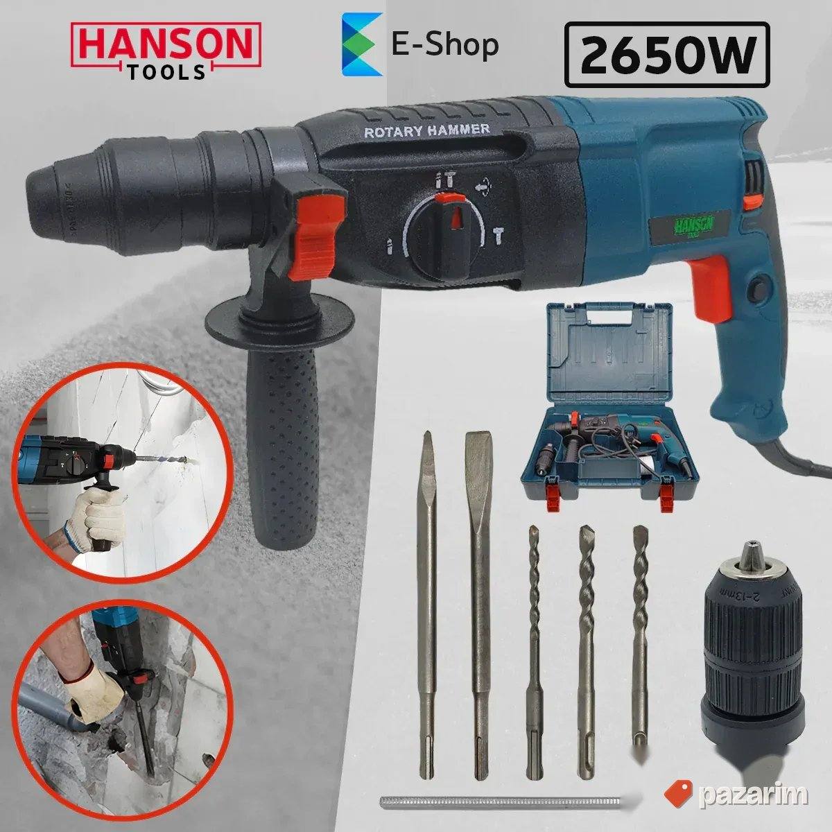 NOVO! Hanson Udarna Čekić Bušilica 2650W + Dodatna Glava 1