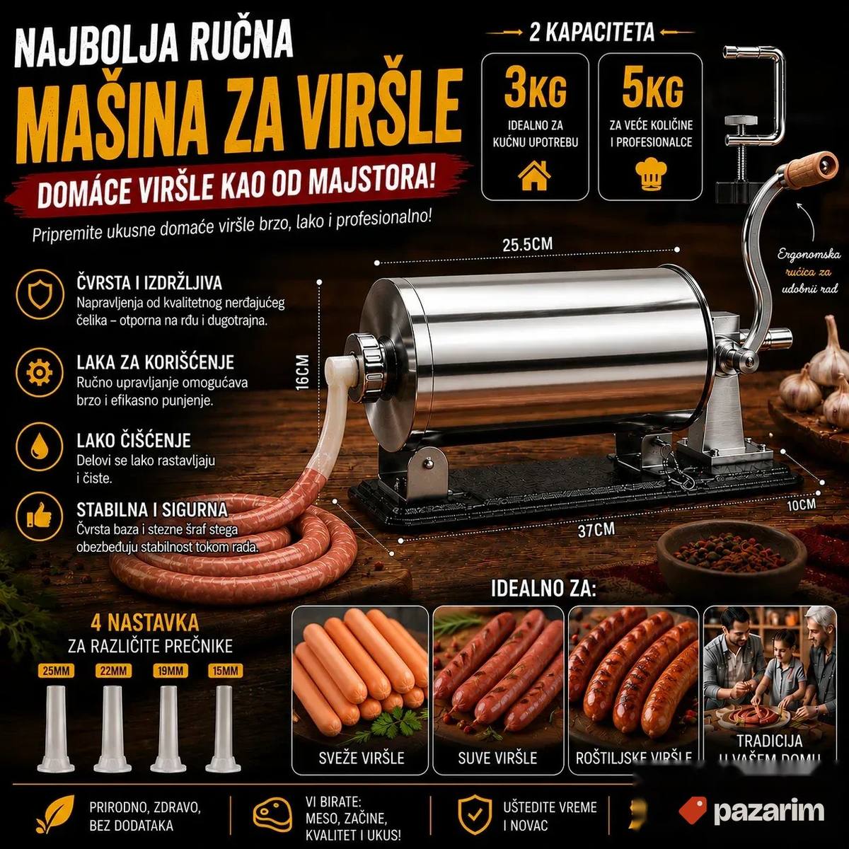 HIT! Horizontalni Top Za Kobasice 3 KG i 5,5 KG 1