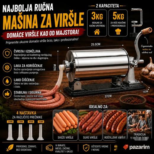 HIT! Horizontalni Top Za Kobasice 3 KG i 5,5 KG