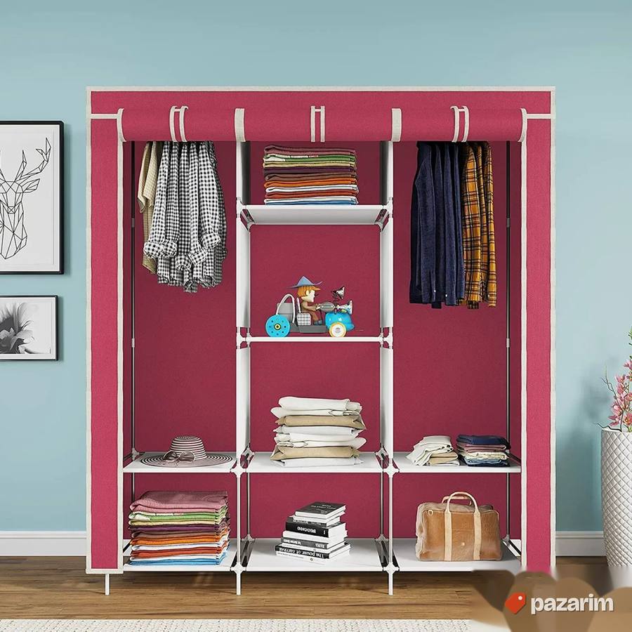 NOVO! Montažni Prenosni Ormar - 170x135cm Plavi i Crveni 2