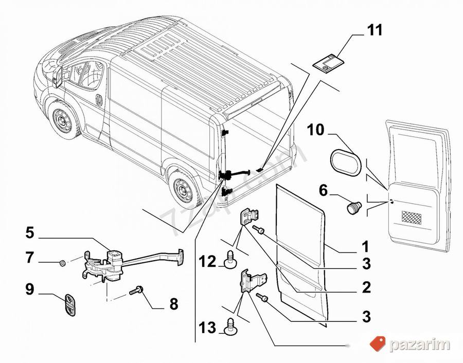 Sarka zadnjih vrata Ducato Boxer Jumper 2006> donja leva 2