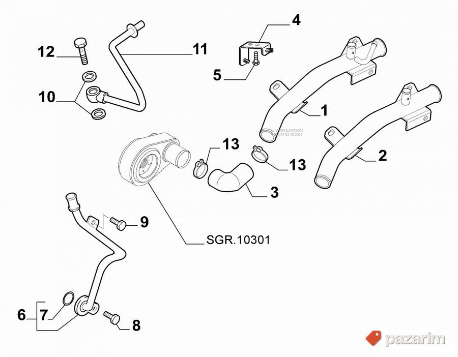 Cev za vodu FIAT DUCATO 2.3 hladnjaka ulja 504157800 2