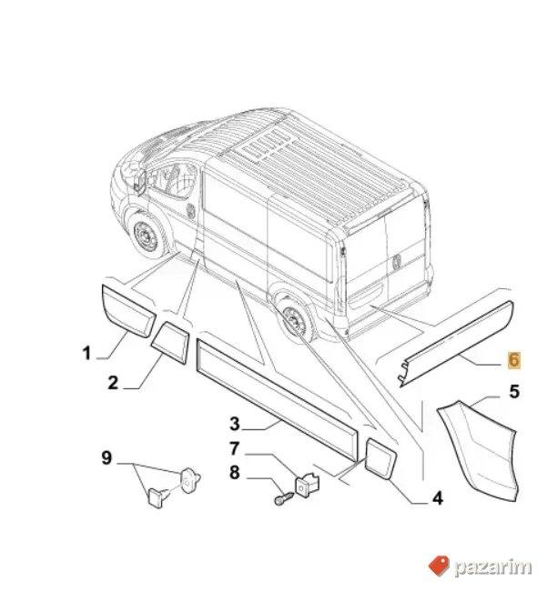 Lajsna zadnjih vrata Ducato Boxer Jumper 06- leva 735423005 2