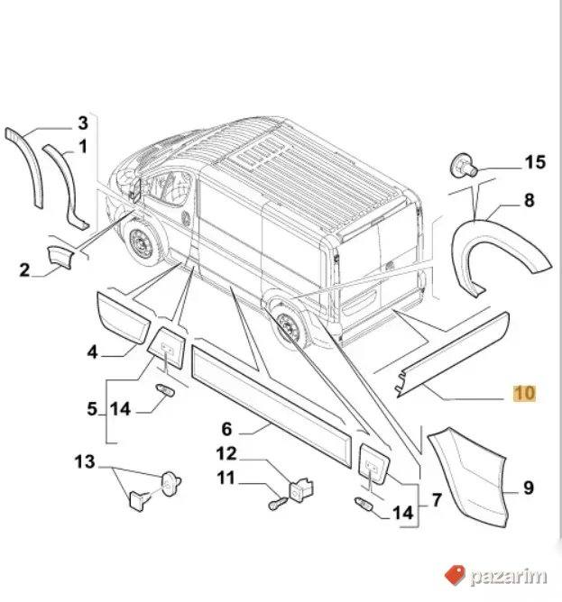 Lajsna zadnjih vrata Ducato Boxer Jumper 06- desna 735423004 2