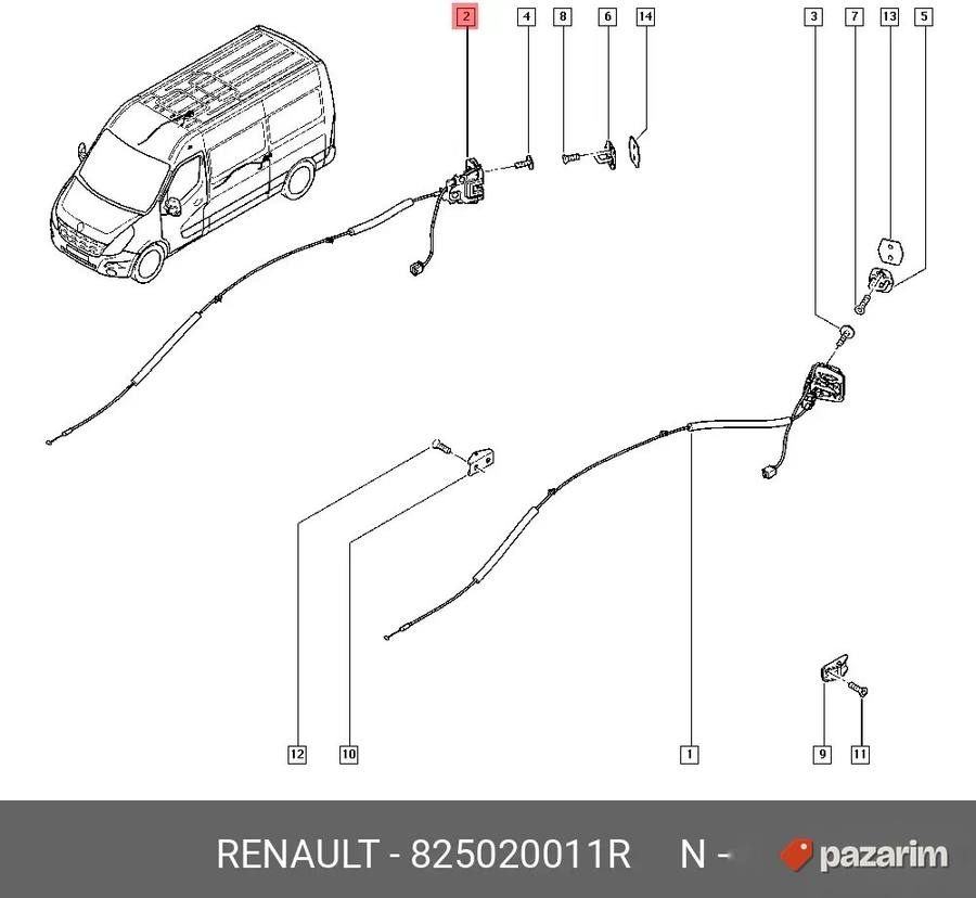Brava Master Movano Interstar 2010- bocna klizna 825020011R 2