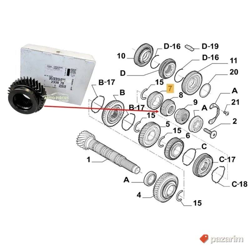 Zupcanik 5 brzine Ducato Boxer Jumper 2006 49/33 sekudarni 2