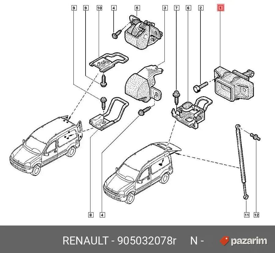 Brava gepeka zadnja donja Renault Kangoo 1 vrata lift 2