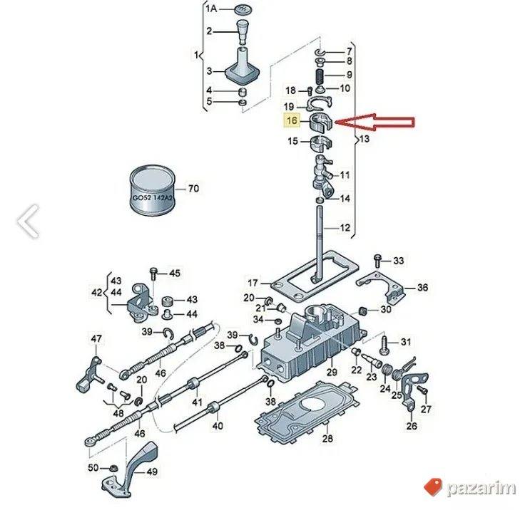 Plastika rucice menjaca VW Golf 4 Polo Passat B6 caura 2