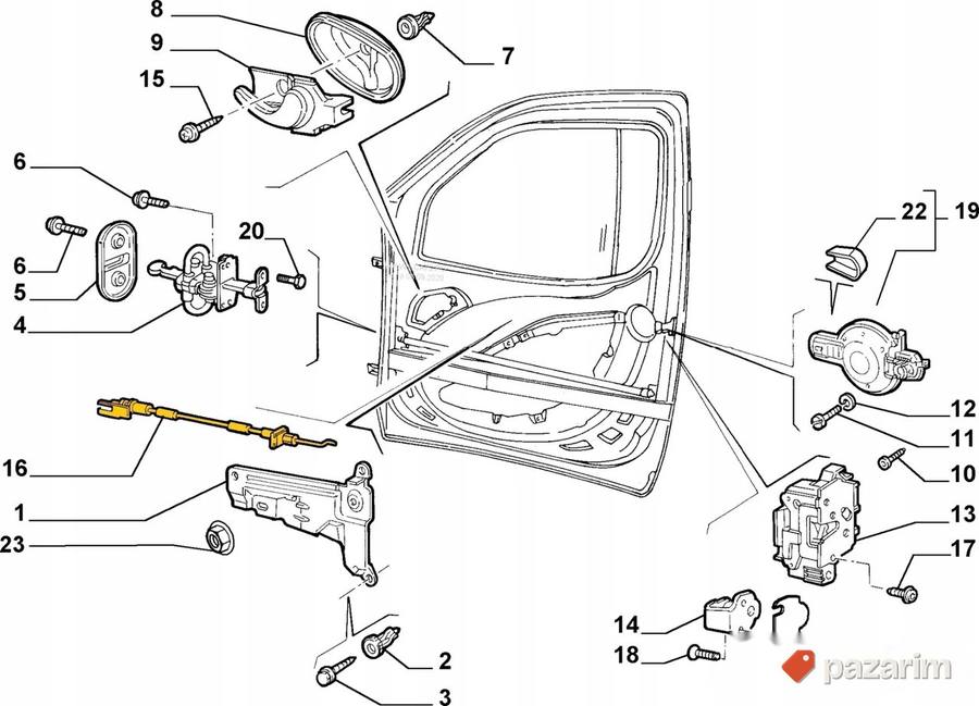 Sajla vrata Fiat Doblo 2001-2010 prednja desna 46812001 2