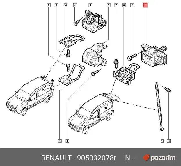 Zub brava gepeka donji Renault Kangoo 1 vrata lift granicnik 2