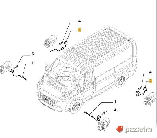 Abs senzor DUCATO BOXER JUMPER 06- zadnji 52057984 4545H1 2