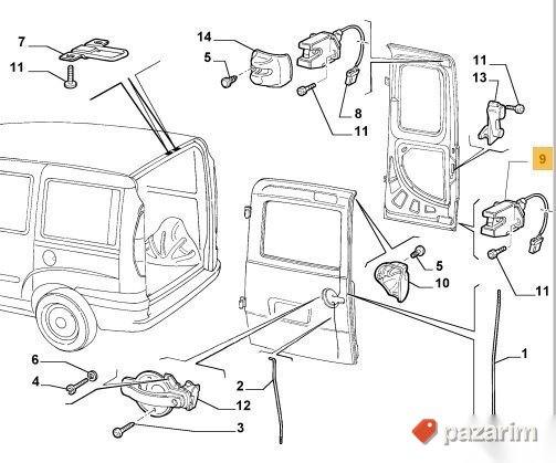 Brava vrata FIAT DOBLO zadnja leva donja 51757821 46821518 2
