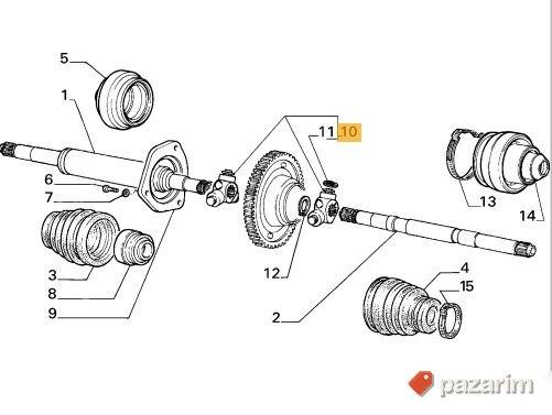 Krst poluosovine FIAT PANDA/PUNTO 7540062 7566182 7671609 2