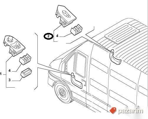 Prekidac podizaca stakla Ducato Boxer Jumper 02-06 desn plav 2