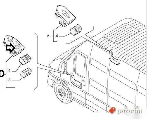 Prekidac podizaca stakla Ducato Boxer Jumper 02-06 levi beli 2