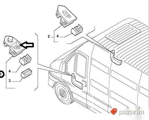 Prekidac podizaca stakla Ducato Boxer Jumper 02-06 levi crni 2