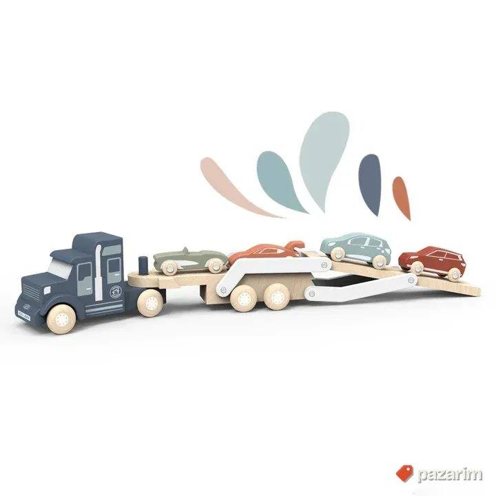 Premium drvene igracke Speedy Monkey- Kamion transporter 2