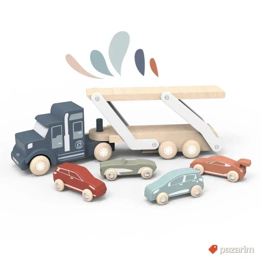 Premium drvene igracke Speedy Monkey- Kamion transporter 3