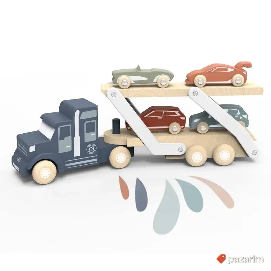 Premium drvene igracke Speedy Monkey- Kamion transporter 4