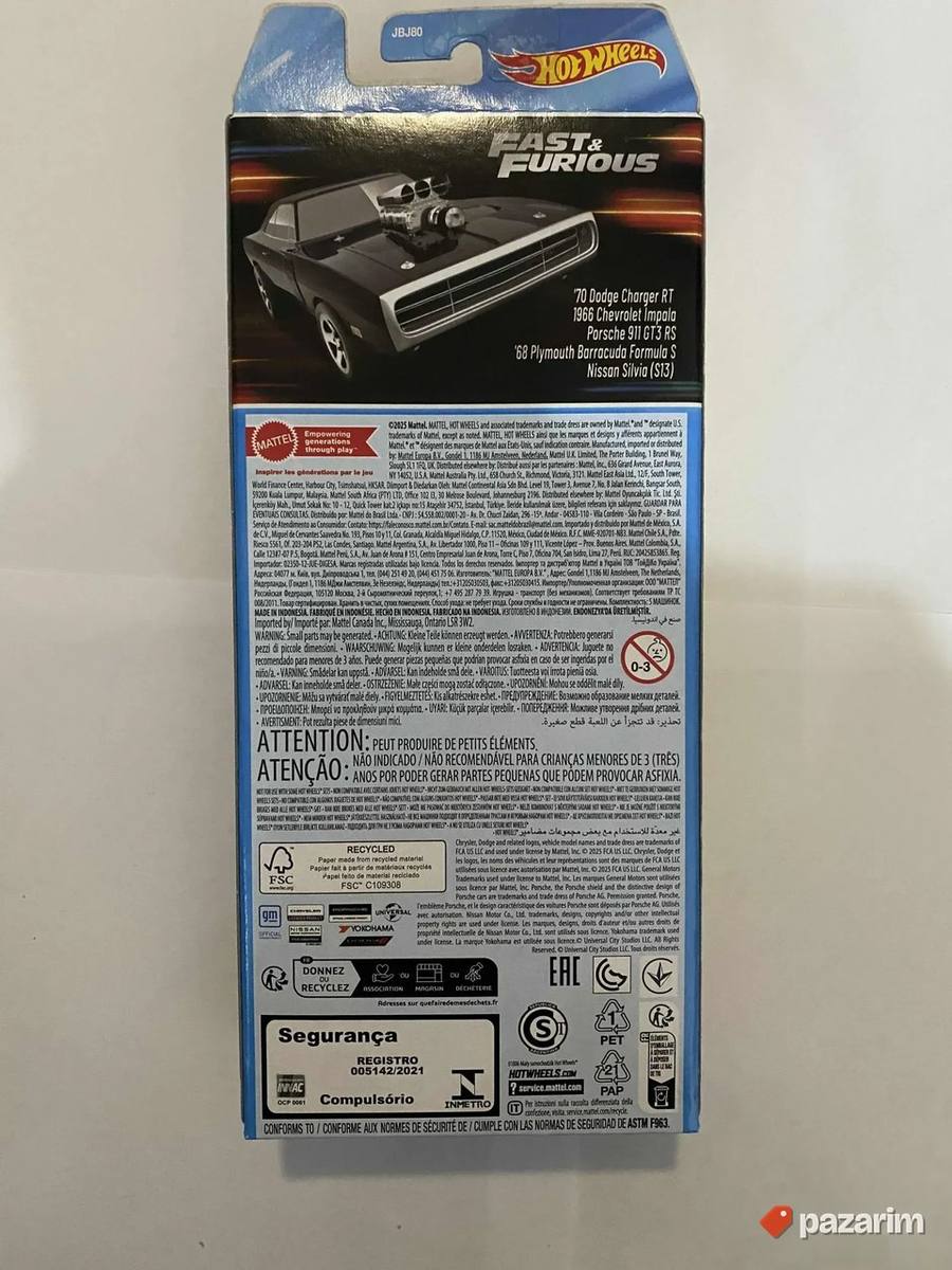 Hot Wheels Fast and Furious Set 5 autica 3
