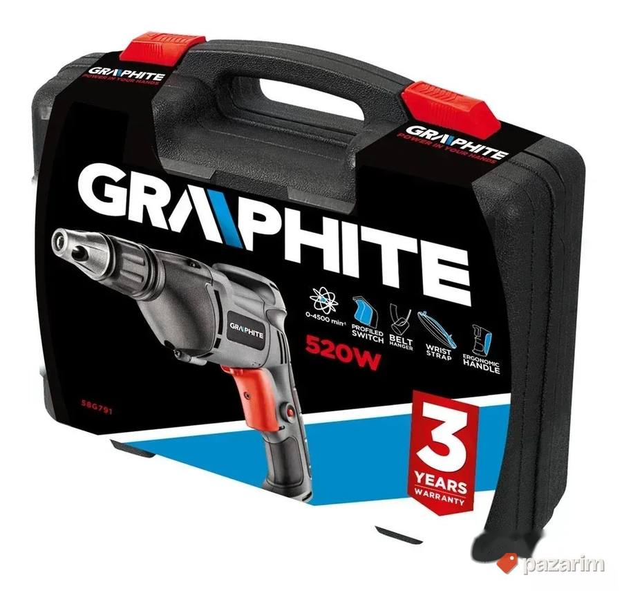 Električni odvrtač za gips šauber GRAPHITE 58G791 3